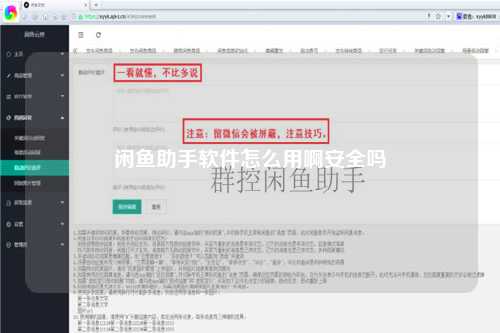 闲鱼助手软件怎么用啊安全吗