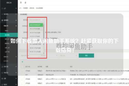如何下载雪人闲鱼助手系统？赶紧获取你的下载指南！