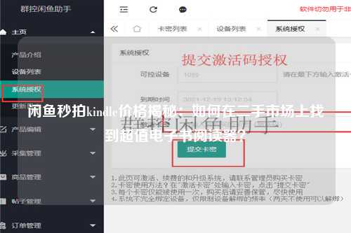 闲鱼秒拍kindle价格揭秘：如何在二手市场上找到超值电子书阅读器？