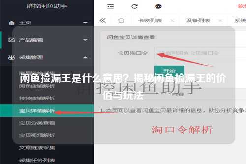 闲鱼捡漏王是什么意思？揭秘闲鱼捡漏王的价值与玩法