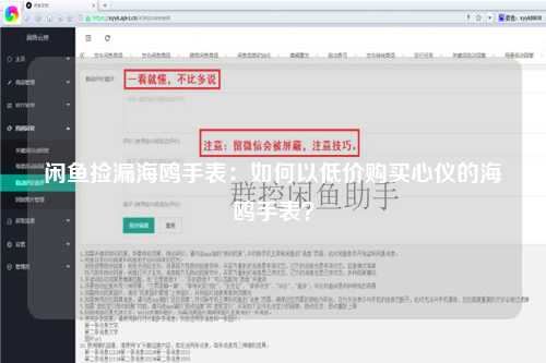 闲鱼捡漏海鸥手表：如何以低价购买心仪的海鸥手表？
