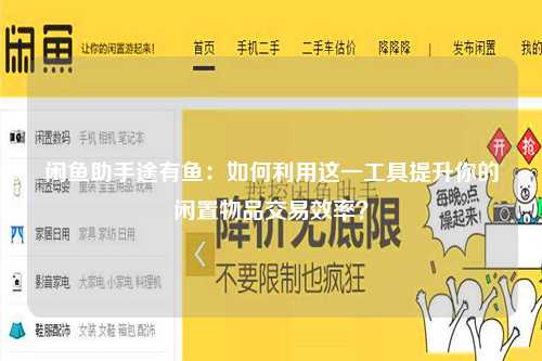 闲鱼助手途有鱼：如何利用这一工具提升你的闲置物品交易效率？