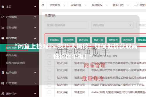 “闲鱼上捡漏iPad技巧大揭秘：如何低价获取高性价比平板！”