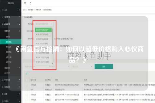 《闲鱼官方捡漏：如何以超低价格购入心仪商品？》