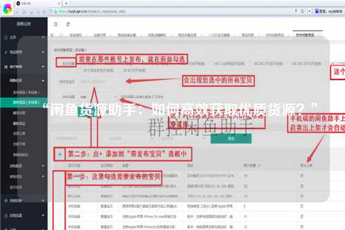 “闲鱼货源助手：如何高效获取优质货源？”