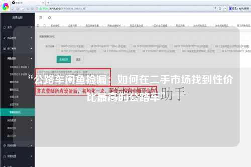 “公路车闲鱼捡漏：如何在二手市场找到性价比最高的公路车”
